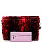 Large Flap Faux-Fur Snake Print Clutch Shoulder Bag