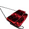 Large Flap Faux-Fur Snake Print Clutch Shoulder Bag