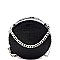 2-Way Medium Crocodile Print Chain Accent Round Satchel