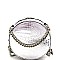 2-Way Medium Crocodile Print Chain Accent Round Satchel