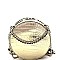 2-Way Medium Crocodile Print Chain Accent Round Satchel