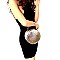 2-Way Medium Crocodile Print Chain Accent Round Satchel