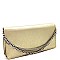 Animal Print Chain Accent Flap Clutch Shoulder Bag