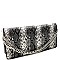 Animal Print Chain Accent Flap Clutch Shoulder Bag