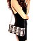 Animal Print Chain Accent Flap Clutch Shoulder Bag