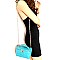 Crocodile Print Boxy Satchel Shoulder Bag