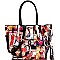 Magazine Obama Print Patent Tote Wallet SET