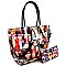 Magazine Obama Print Patent Tote Wallet SET