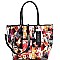 Magazine Obama Print Patent Tote Wallet SET