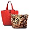 Fashion Buckle Flap Leopard 2-in-1 Satchel