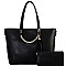 Tassel Chain Accent 2-Way Shopper Tote Wallet SET MH-RX7252W
