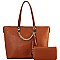 Tassel Chain Accent 2-Way Shopper Tote Wallet SET MH-RX7252W
