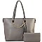 Tassel Chain Accent 2-Way Shopper Tote Wallet SET MH-RX7252W