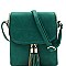 MULTI COMPARTMENT TASSEL ACCENT CROSS BODY BAG