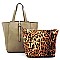 Fashion Buckle Flap Leopard 2-in-1 Satchel