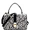 2-Way Snake Print Turn-Lock Accent Satchel