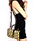 2-Way Snake Print Turn-Lock Accent Satchel