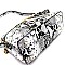 Snake Print Multi-Color Compartment Cross Body Messenger