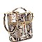 TASSEL ACCENT SNAKE PRINT SATCHEL