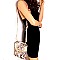 TASSEL ACCENT SNAKE PRINT SATCHEL