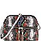 Snake Print Multi-Color Compartment Cross Body Messenger