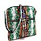 Snake Print Multi-Color Tassel Zipper Accent Crossbody Messenger