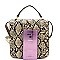 Medium Snake Print 3-Compartment Pinch-Lock Satchel