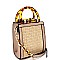 2-Way Resin Handle Accent Straw Small Satchel