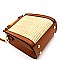 2-Way Resin Handle Accent Straw Small Satchel