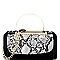 METAL HANDLE SNAKE PRINT CELLPHONE CROSS BODY ORGANIZER