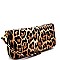 DOUBLE ZIP-AROUND LEOPARD PRINT WALLET