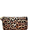 DOUBLE ZIP-AROUND LEOPARD PRINT WALLET