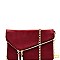 Handhold Flap Double Zipper Clutch