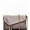 Handhold Flap Double Zipper Clutch
