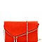 Handhold Flap Double Zipper Clutch
