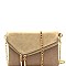 Handhold Flap Double Zipper Clutch