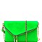 Handhold Flap Double Zipper Clutch