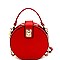 Round Turn-Lock Accent Cross Body Shoulder Bag