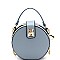 Round Turn-Lock Accent Cross Body Shoulder Bag