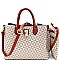 Monogram Padlock Satchel Crossbody 2Pc SET