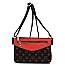 MULTI-COMPARTMENT EMBOSSED MONOGRAM CROSS BODY BAG