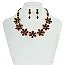 TRENDY MARQUISE STONE FLOWER NECKLACE SET