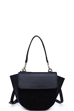 SUEDE FRONT CROSSBODY BAG