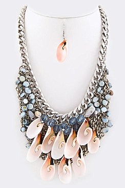 OCEAN MOTIF Statement Necklace Set
