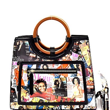 OBAMA HANDBAGS Round Handle Satchel Wallet SET