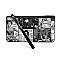 Collage Magazine Cover Cross Body Clutch Wallet Wristlet