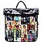 Obama Magazine Print Fold Down Flap Fashion Backpack