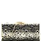 Snake Print Metal Frame Slim Clutch Shoulder Bag MH-PPC6539