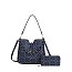 navy 2-in-1 Oval Monogram Shoulder Bag Wallet Set