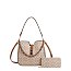 taupe 2-in-1 Oval Monogram Shoulder Bag Wallet Set